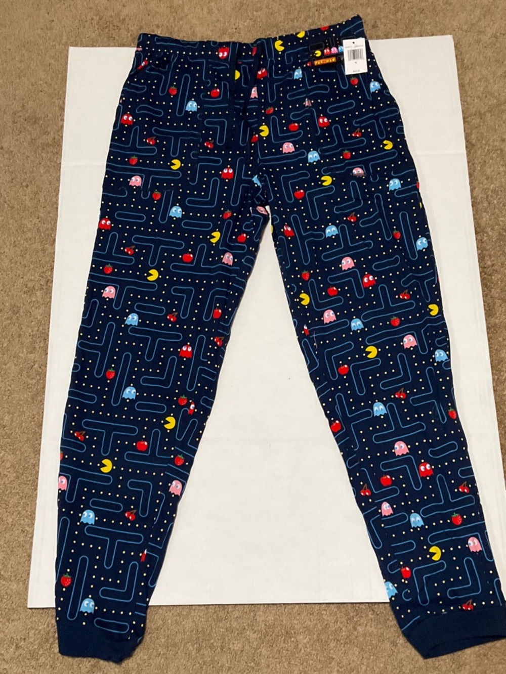 Pac-Man Themed Navy Jogger Pajama Lounging Pants